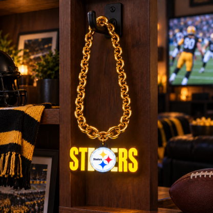 Football Fan LED Light-Up Pendant Chain Necklace