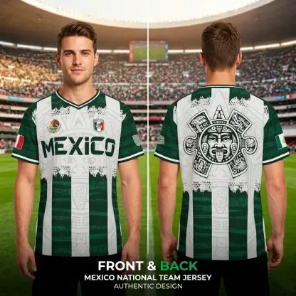 2026 Mexico Aztec Calendar Soccer Jersey | Piedra del Sol World Cup Fan Football Shirt