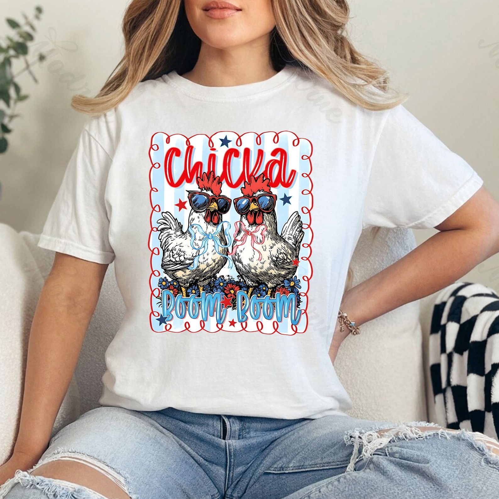 Retro Chicken 4th Of July Shirt