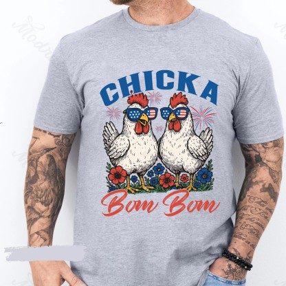Chicka Boom Boom T-shirt, Usa Flag T-shirt