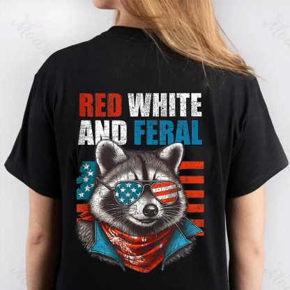 Retro Raccoon  4th Of July Tee Shirt