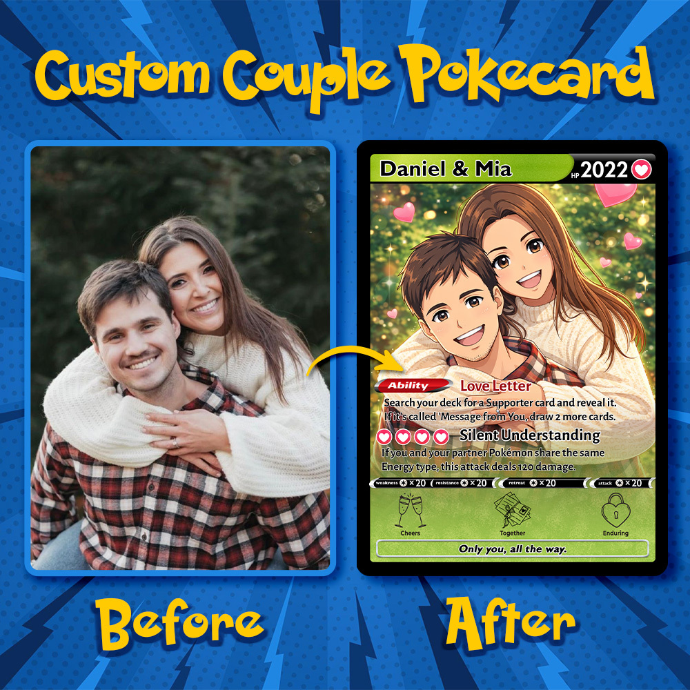 50% OFF💕Personalized Couple Anime Trainer icon Card