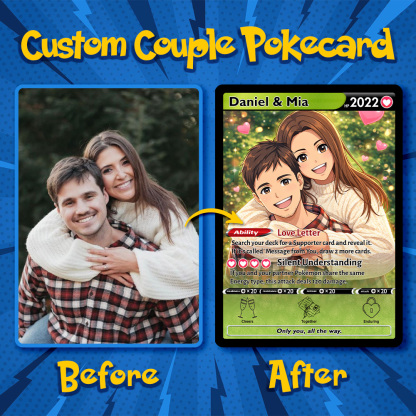 50% OFF💕Personalized Couple Anime Trainer icon Card