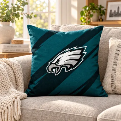 Philadelphia Eagles Football Throw Pillow - living room sofa styling