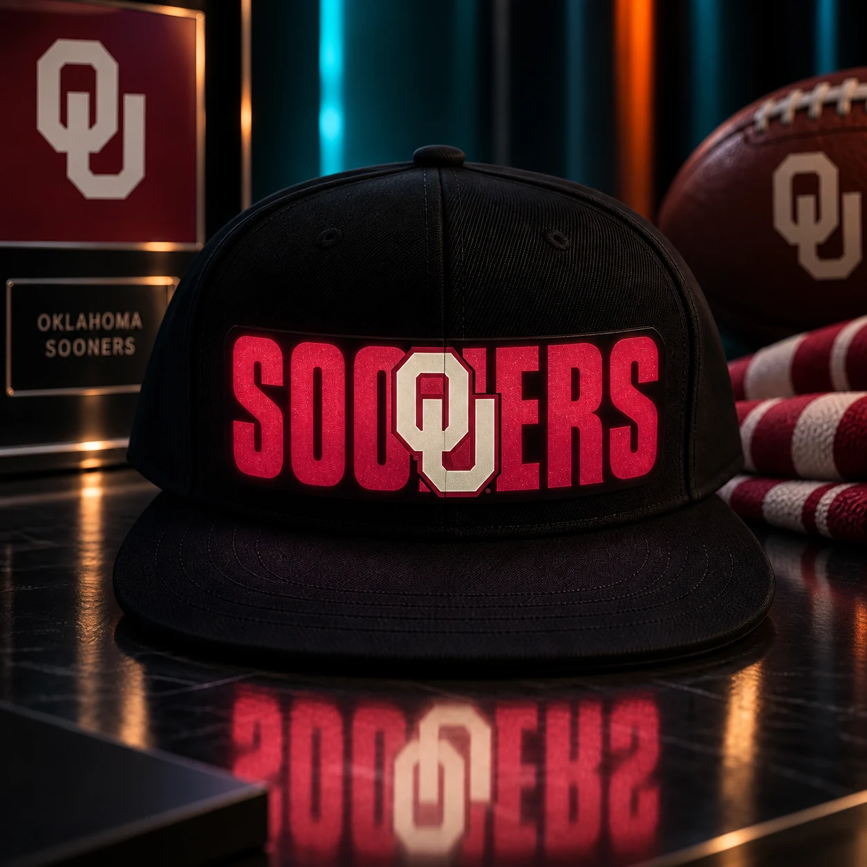 Oklahoma Sooners LED Light-Up College Football Fan Snapback Cap
