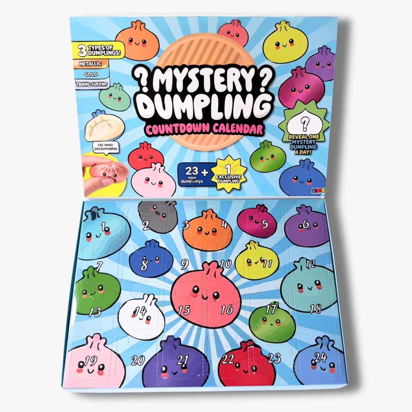 2026 Mystery Dumpling Squishy Blind Box Countdown Calendar, 24 Kawaii Surprise Fidget Toys