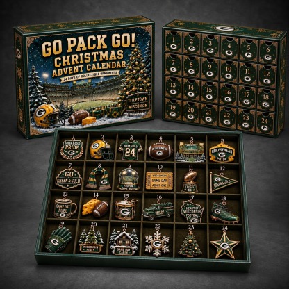 Green Bay Packers 24-Day Advent Calendar dark gray studio background