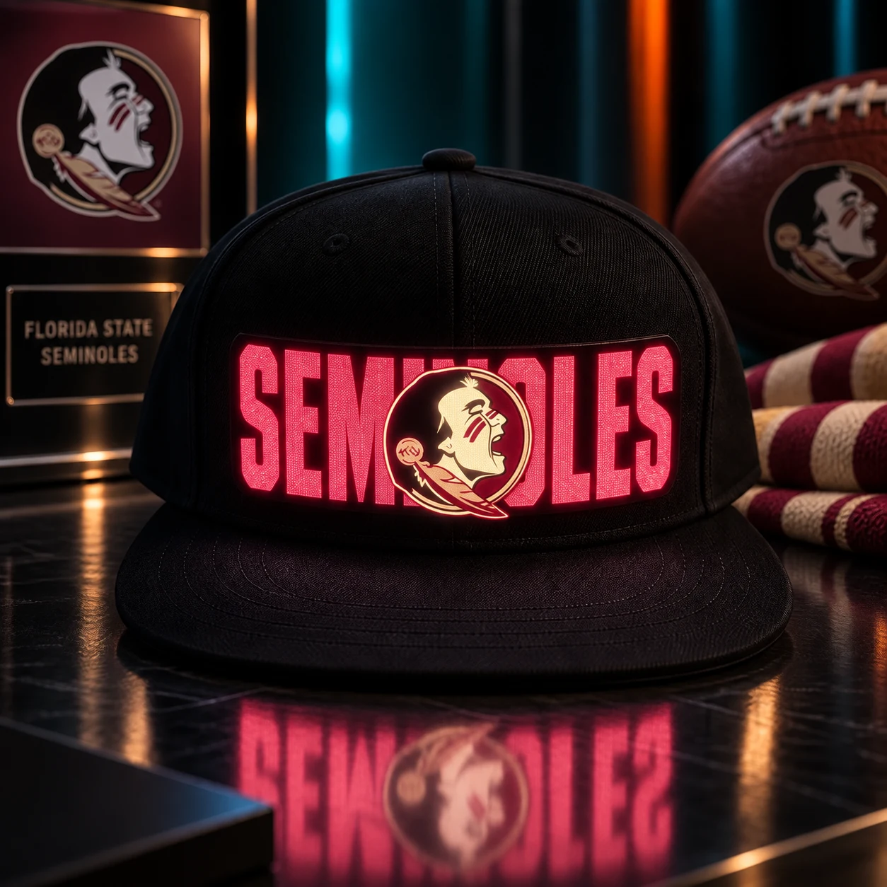Florida State Seminoles LED Light-Up College Football Fan Snapback Cap