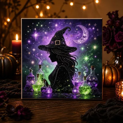 Framed Halloween Witch Pearl Art DIY Kit