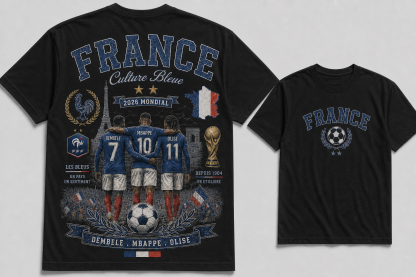France 2026 Mondial Les Bleus Vintage Soccer Graphic Tee
