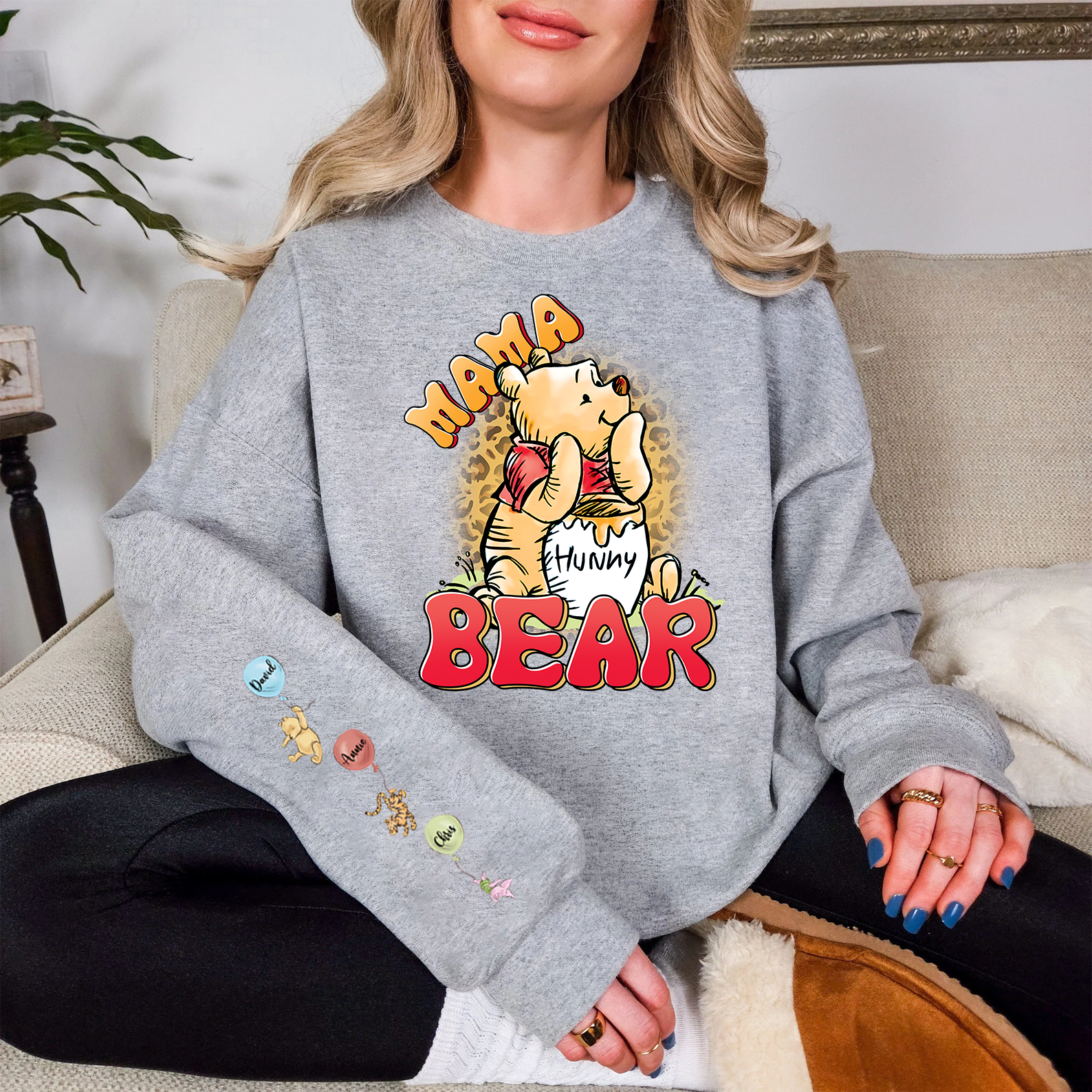 Custom Mama Bear  sweatshirt Cartoon Honey Bear Mom sweatshirt