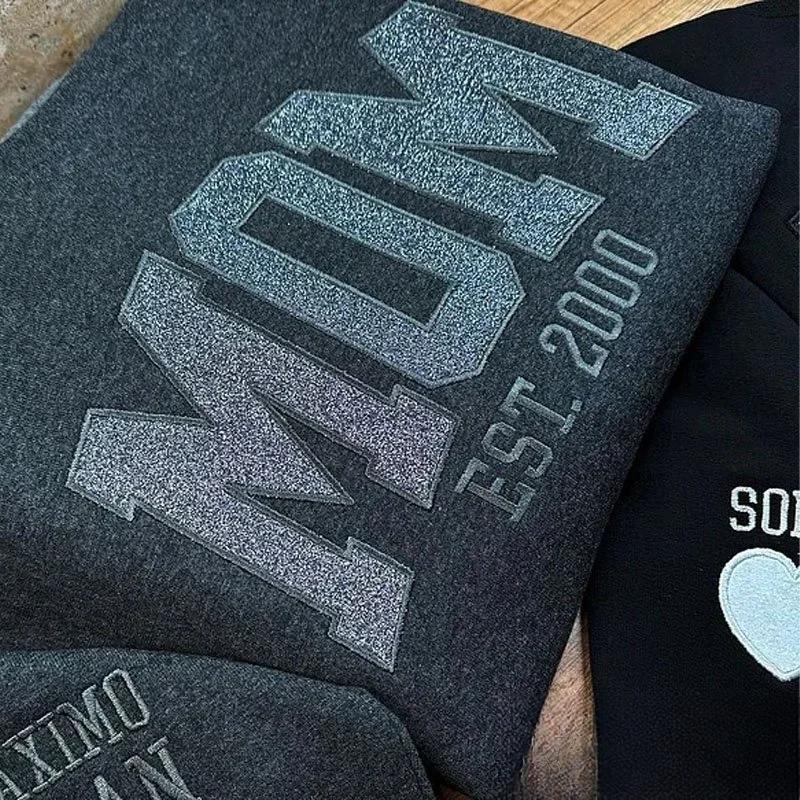 Custom Embroidered Applique Glitter Mama Sweatshirt - Gift for Mom