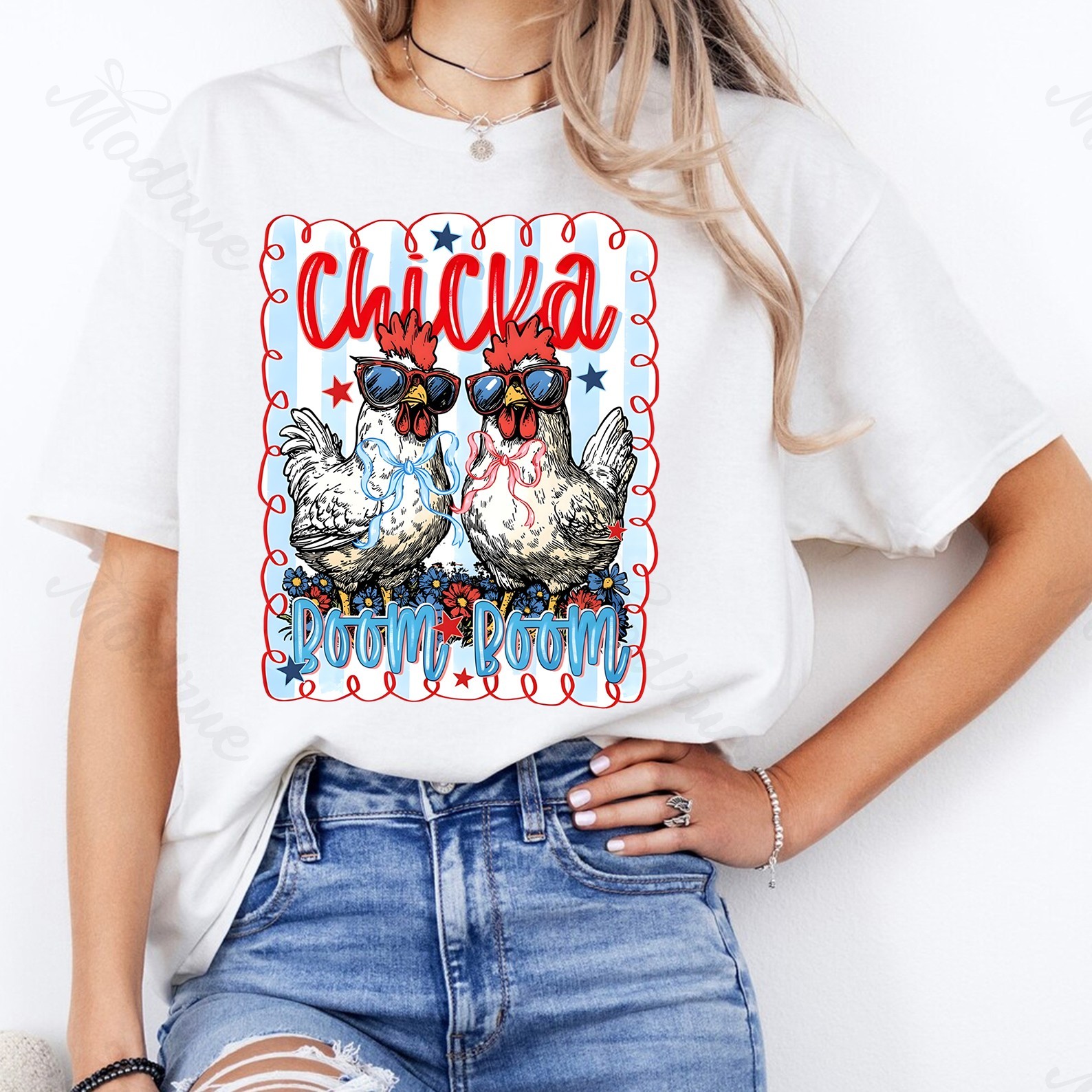 Retro Chicken 4th Of July Shirt