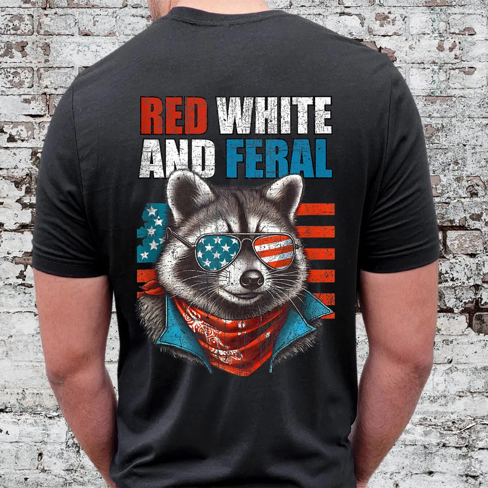 Retro Raccoon  4th Of July Tee Shirt