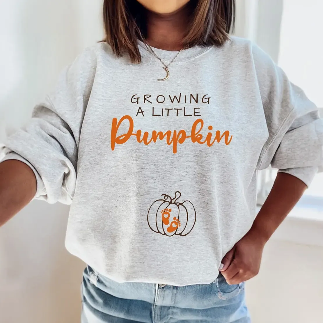 Growing A Little Pumpkin Fall Maternity Sweatshirt