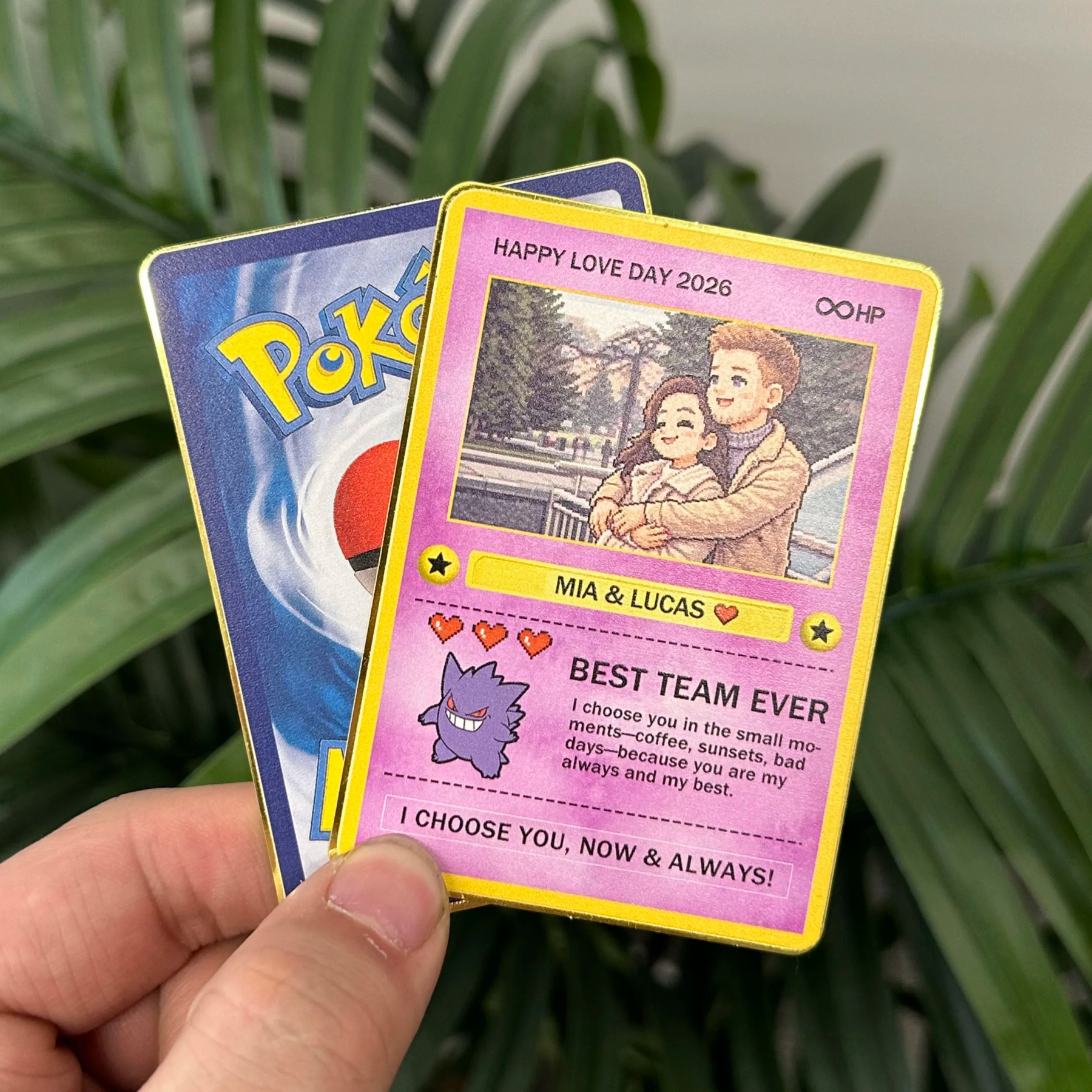 Custom Anime Photo Couple Card For Your love