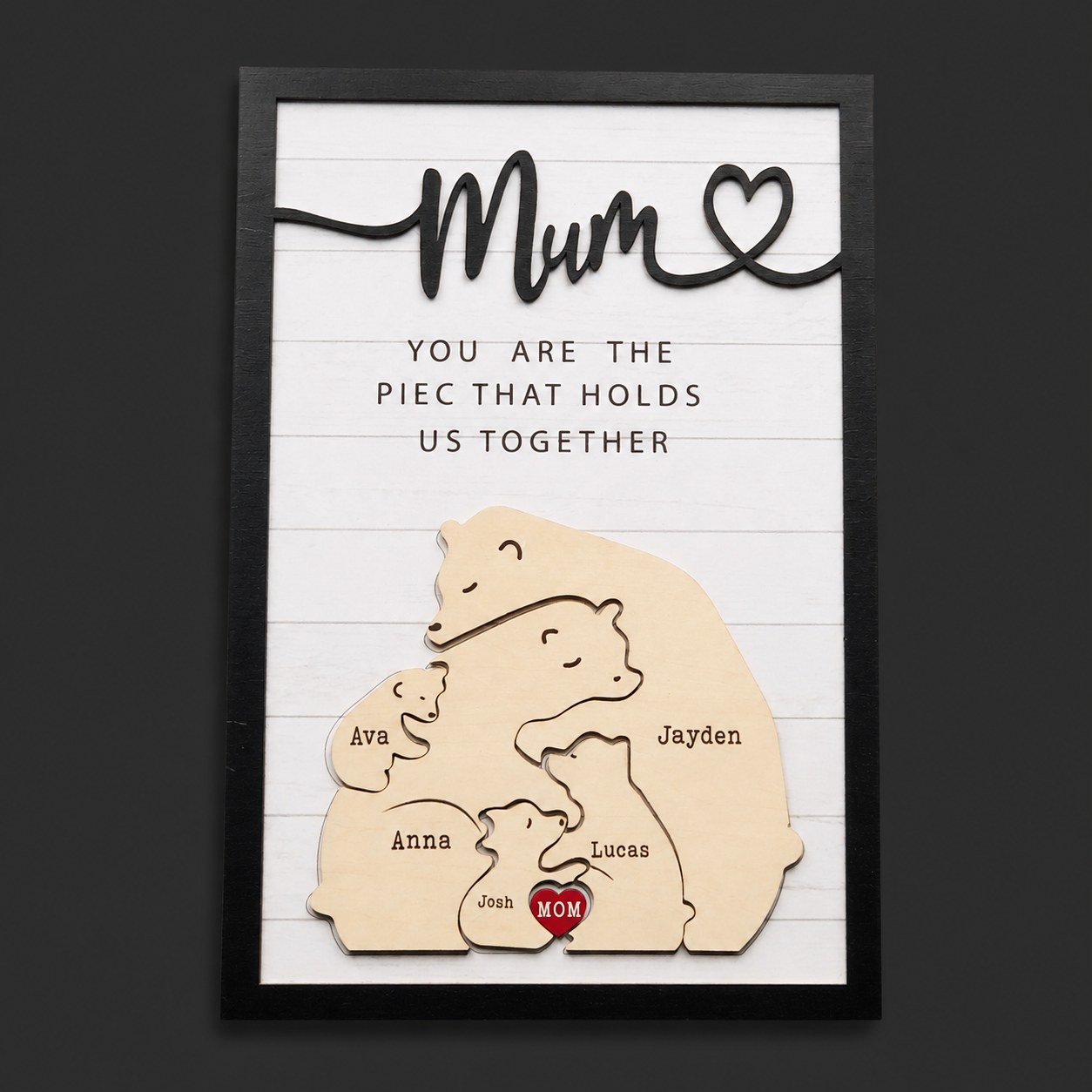 Personalized Wooden Bears Family Puzzle
