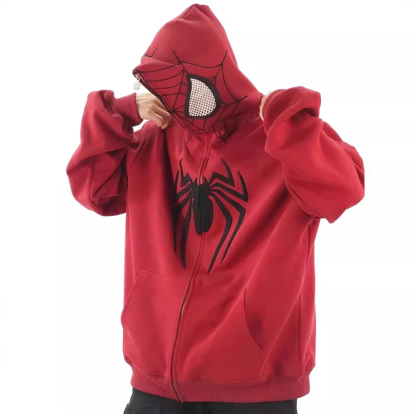 Spidey Masked Zip-Up Embroidered Hoodie - image 3