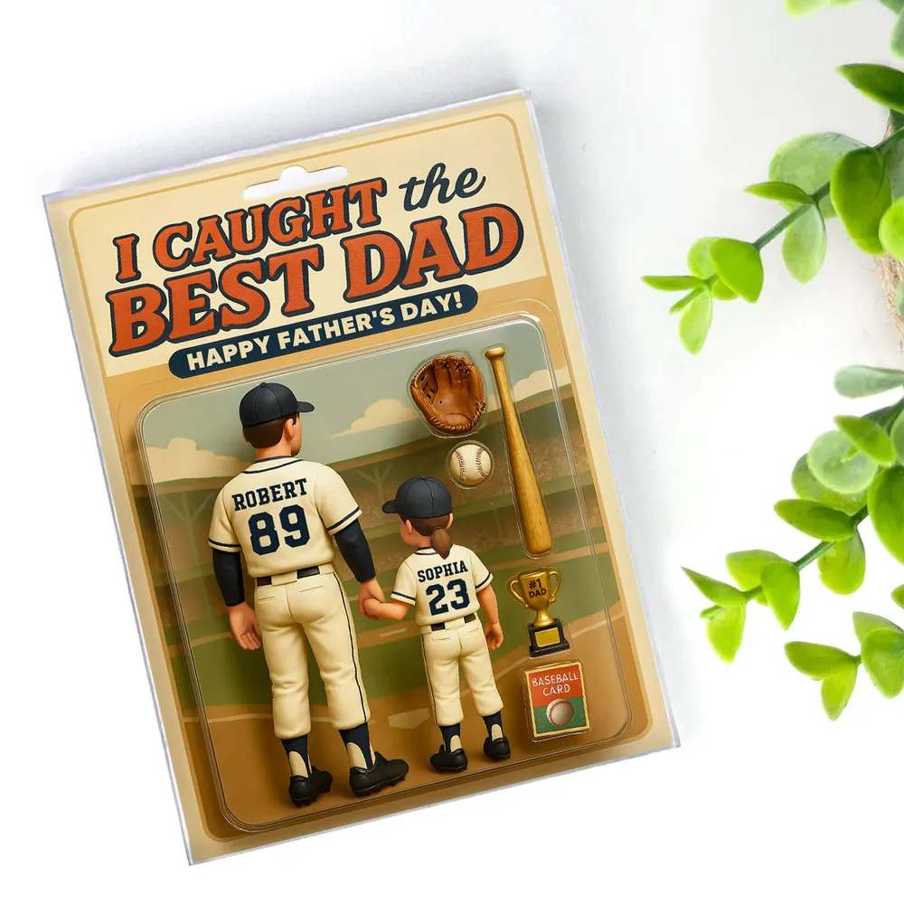 We Caught the Best Dad Baseball Custom Figure Personalized Acrylic Block Plaque