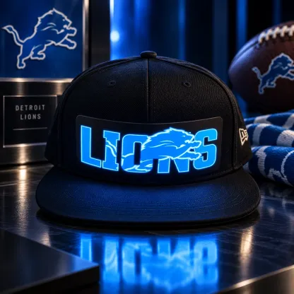 Detroit Lions LED Light-Up Football Fan Snapback Cap