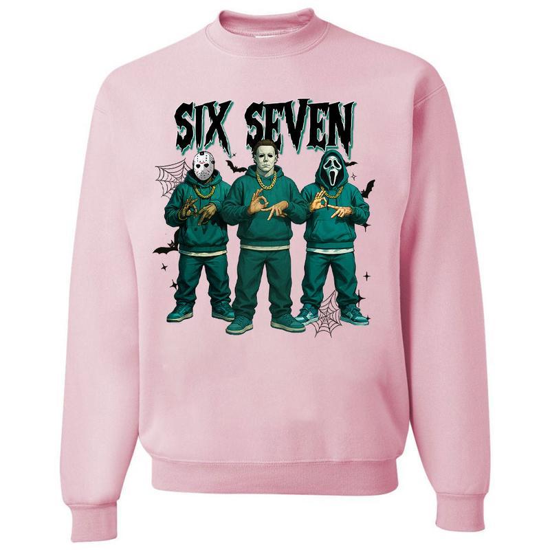 Six Seven Horror Characters Streetwear - Crewneck, Hoodie & T-Shirt with Hip-Hop Inspired Graphic