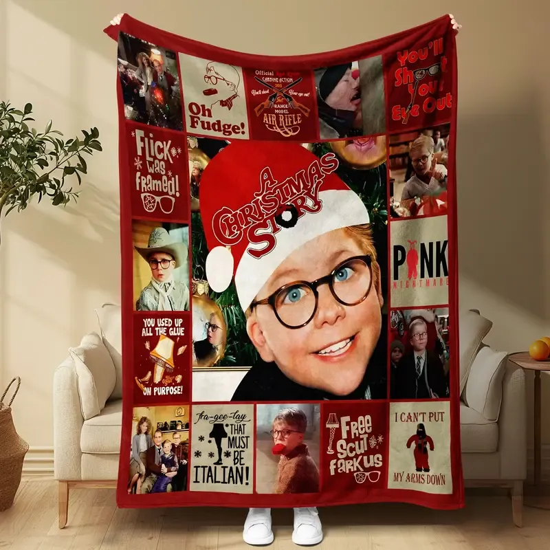 A Christmas Story Classic Movie Blanket