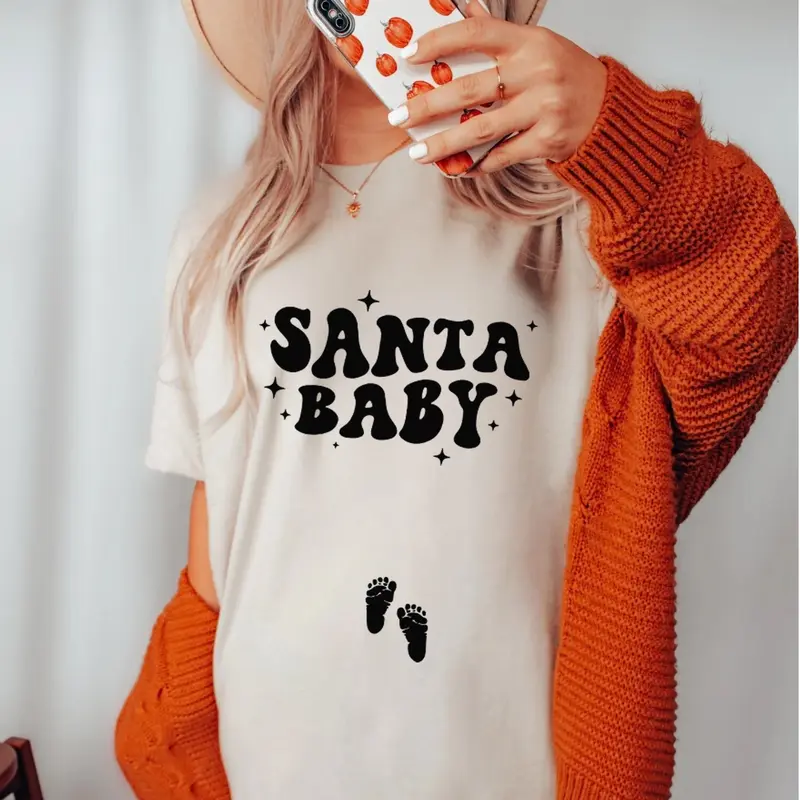 Santa Baby Christmas Pregnancy Announcement Sweatshirt