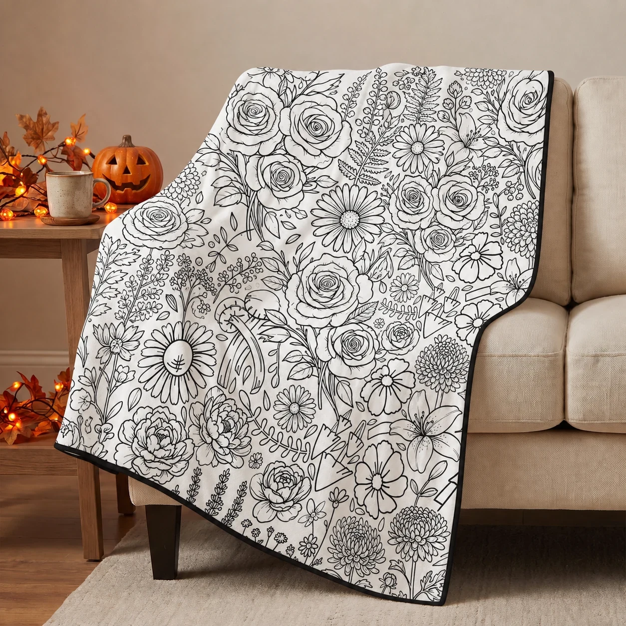 Coloring Blanket - Colorful Flower Garden 39