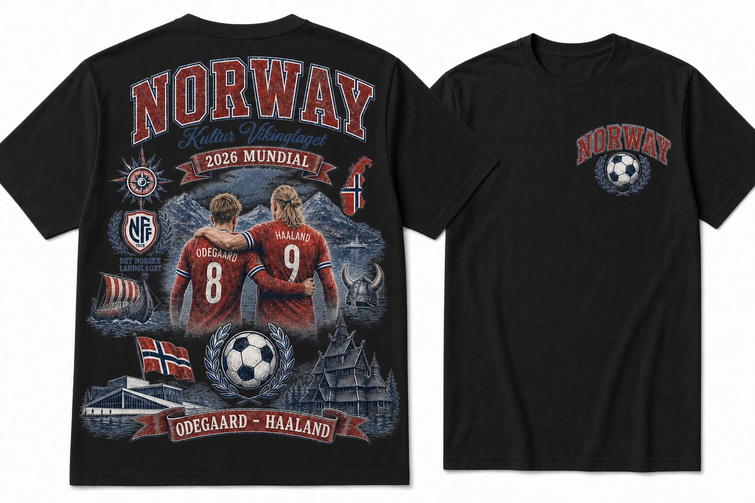 Norway Kultur Vikinglaget 2026 Mundial Dual-Sided Graphic Tee
