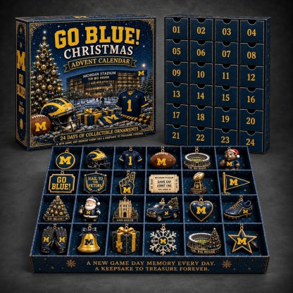 Michigan Wolverines 24-Day Advent Calendar dark gray studio background