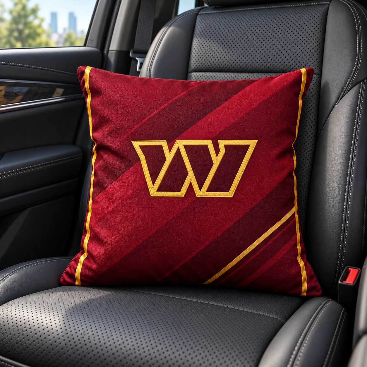 Washington Commanders Football Throw Pillow - car seat styling