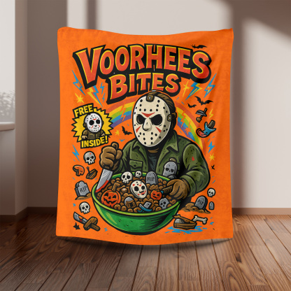 “Horror IP Cereal Box” Retro Spooky Blankets