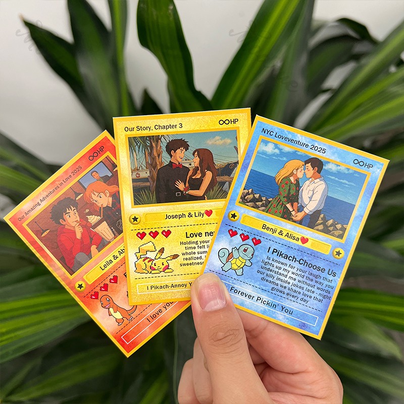 Custom Anime Photo Couple Card For Your love