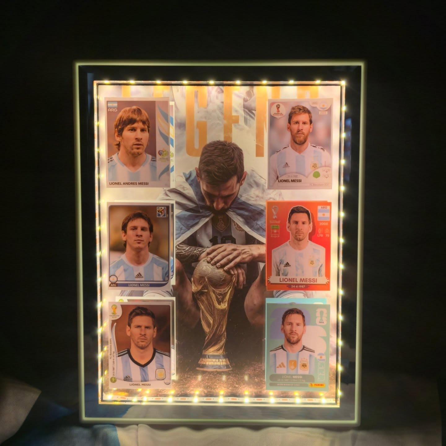 Messi World Champion LED Shadow Box Frame