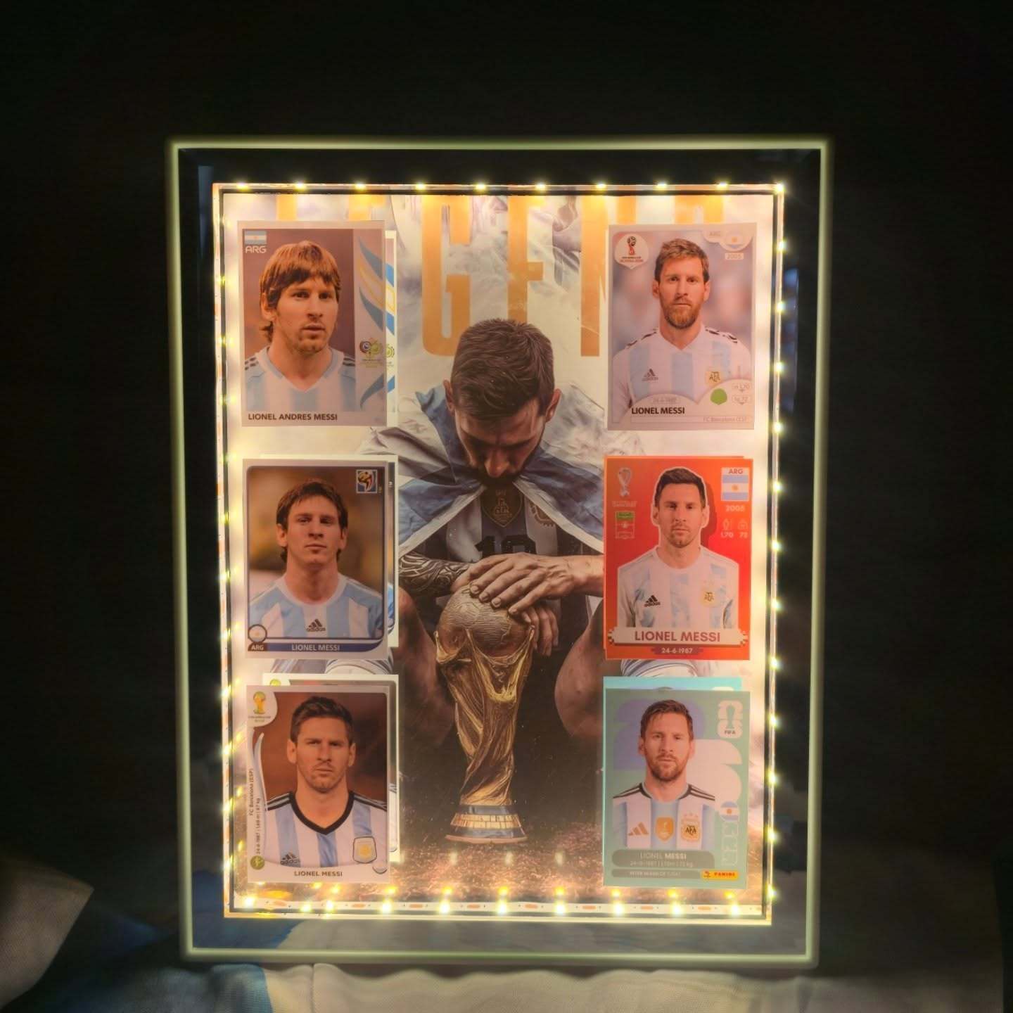 Messi World Champion LED Shadow Box Frame