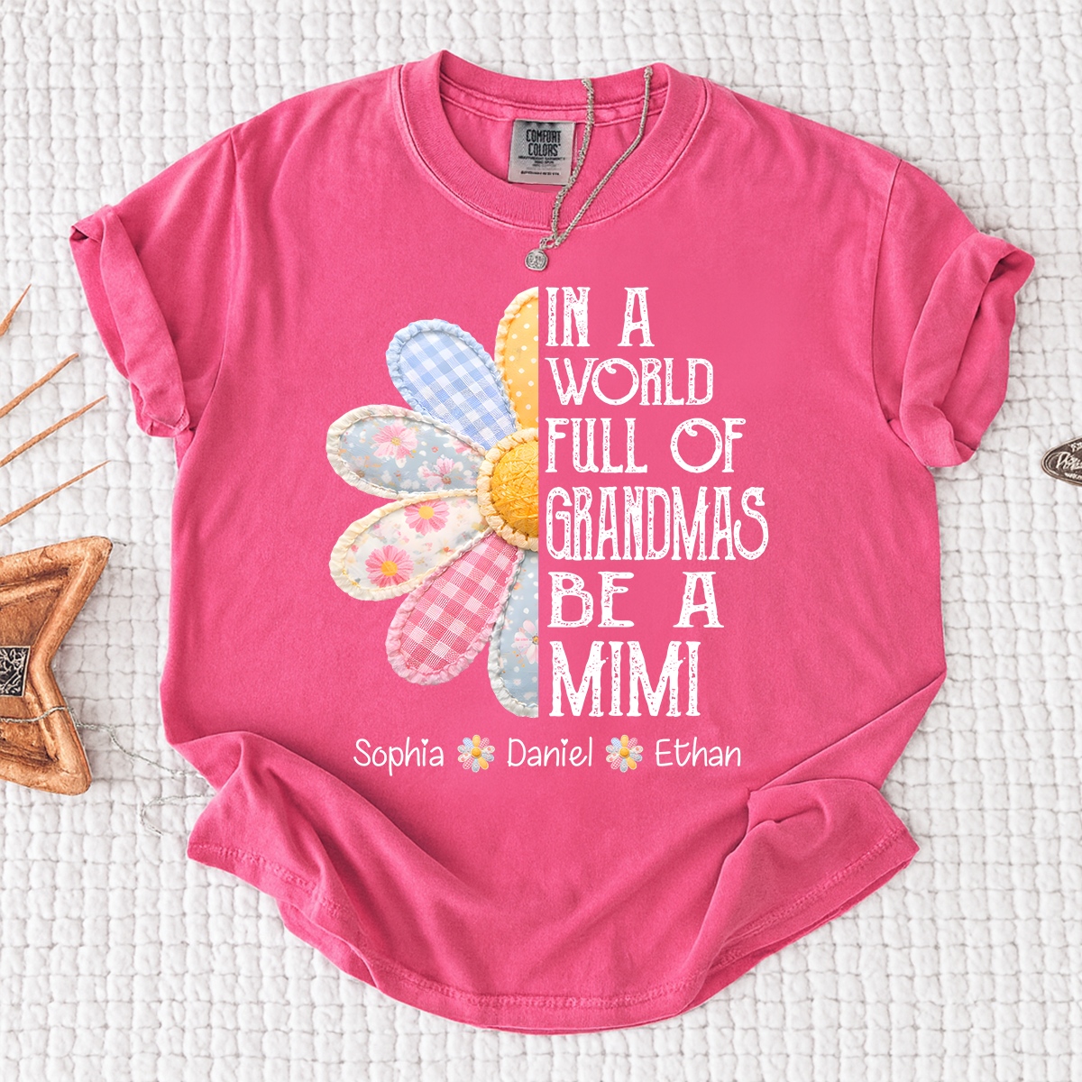 Personalized “In a World Full of Grandmas Be a Mimi” T-Shirt – Custom Name Family Gift Tee