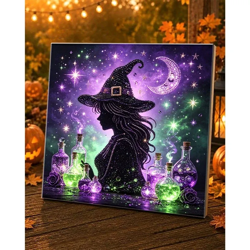 Framed Halloween Witch Pearl Art DIY Kit