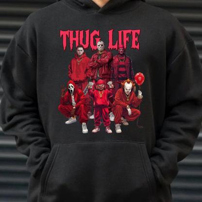 Thug Life Horror Characters Streetwear - Crewneck & Hoodie with Hip-Hop Inspired Graphic
