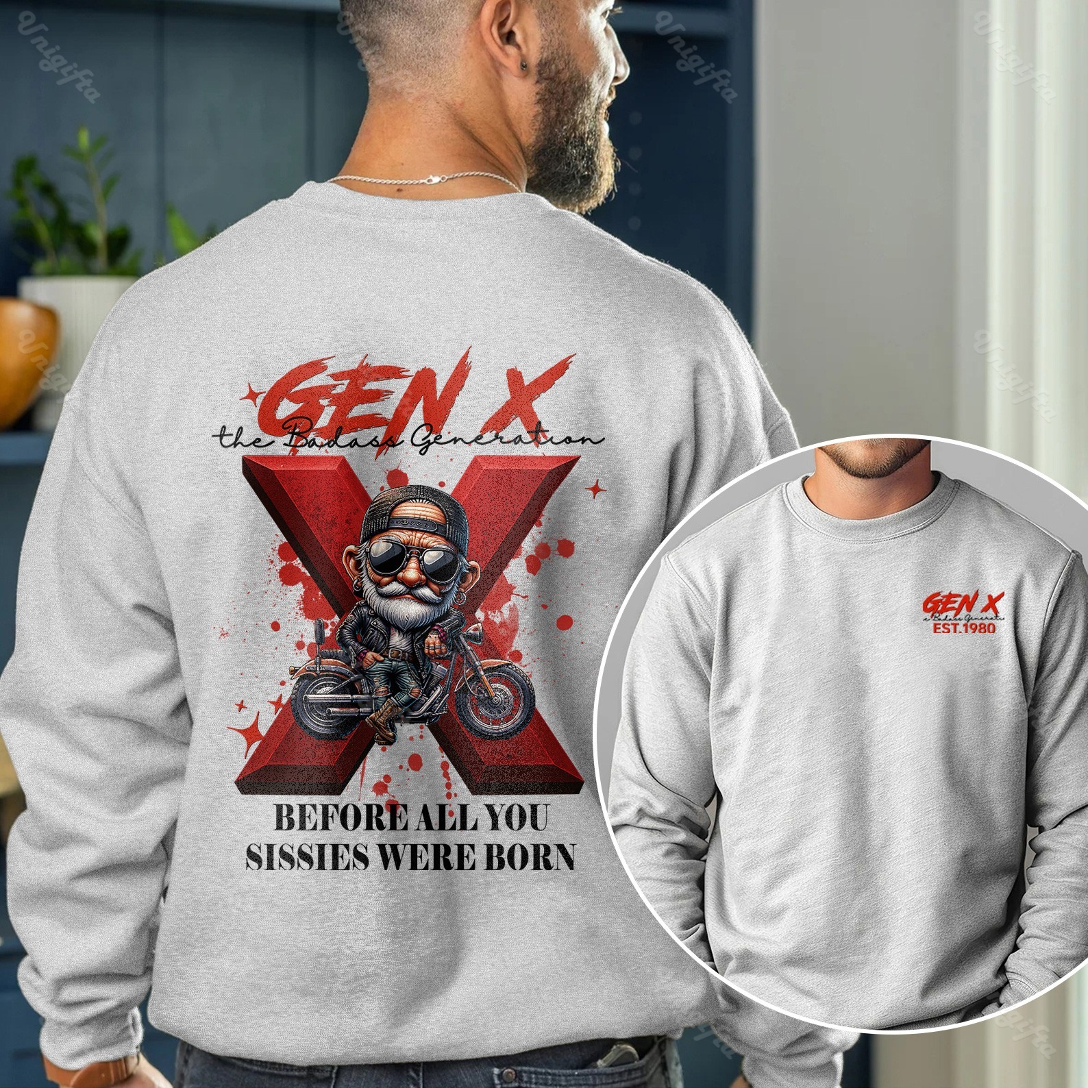 Custom Cool Biker Gen X T-shirt