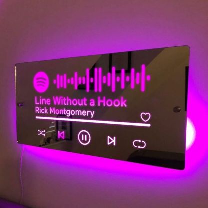 Personalized Led Mirror Light Customized Music Code Valentine's Day Gift