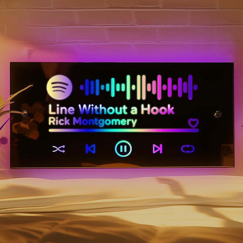 Personalized Led Mirror Light Customized Music Code Valentine's Day Gift