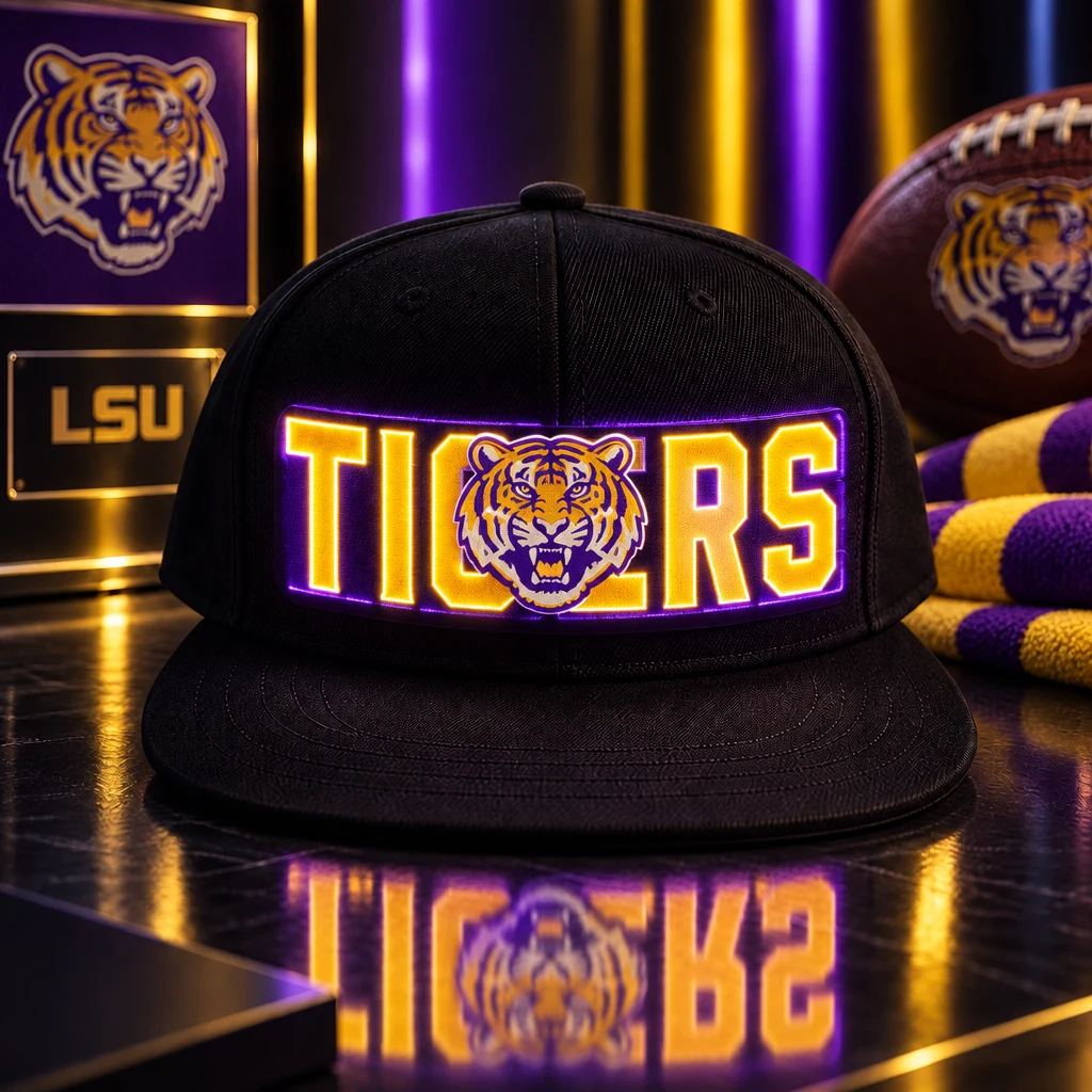 LSU Tigers LED Light-Up College Football Fan Snapback Cap