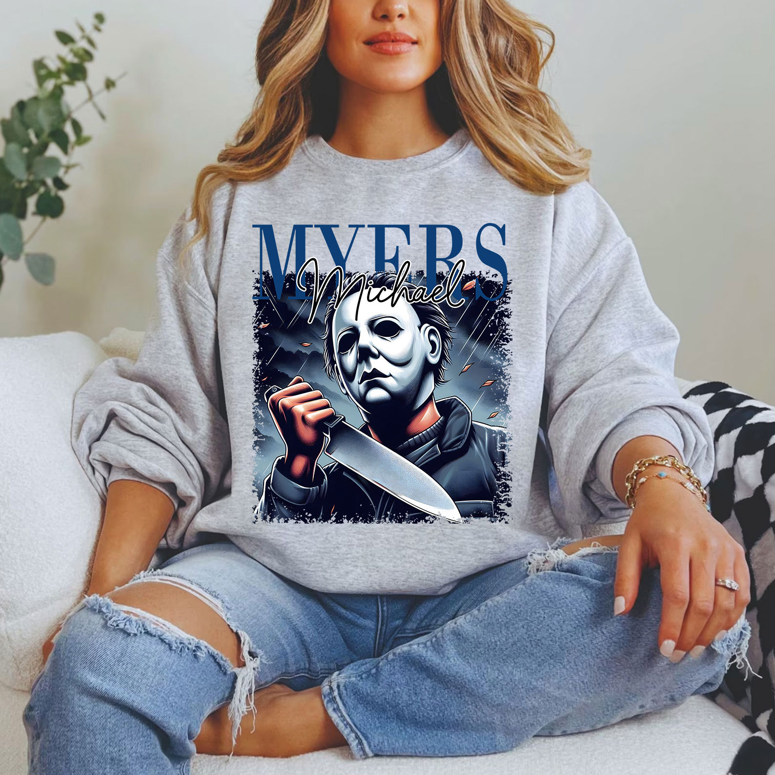 [Copy]Retro Horror Icons Hoodie - Thug Life Halloween Vibes