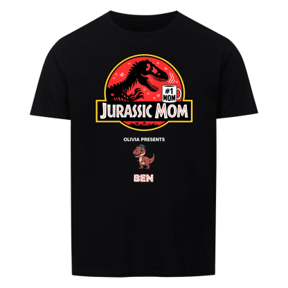 Personalized Jurassic Mom T-Shirt - Custom Kids Names Funny Jurassic Park Parody Mother's Day Gift