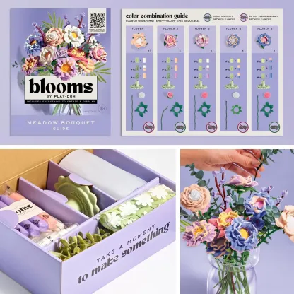 Play-Doh Blooms Meadow Flower Bouquet Making Kit - Purple