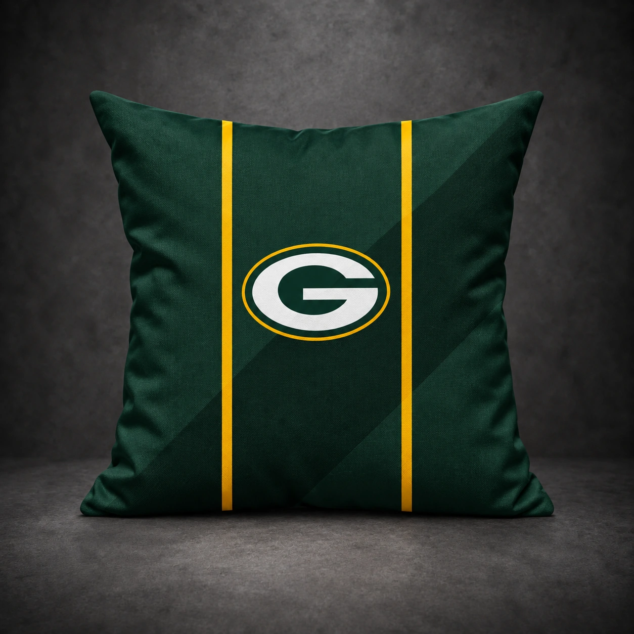 Green Bay Packers Football Throw Pillow - studio front view