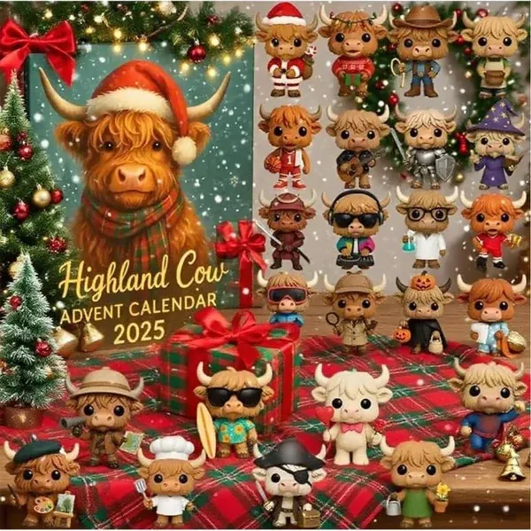 3D Handmade Highland Cow Advent Calendar