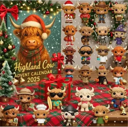3D Handmade Highland Cow Advent Calendar