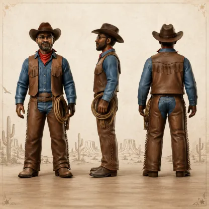 Custom Cowboy Figurine – Personalized 3D Avatar