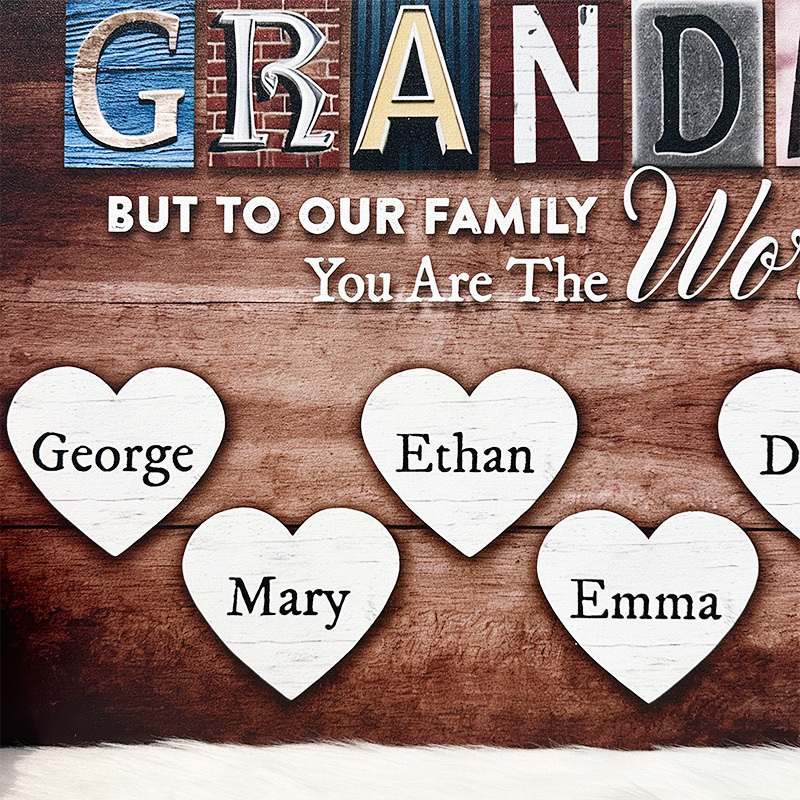 You Are The World Custom Names Canvas For Mom